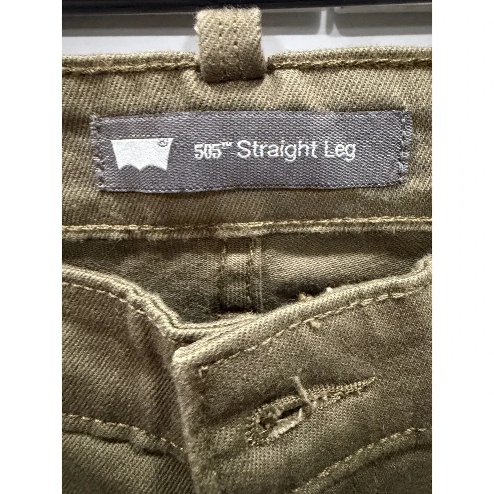 Levi's 505 Straight Leg Pants Khaki‎ Olive Green Mens W30 L32 New With Tags